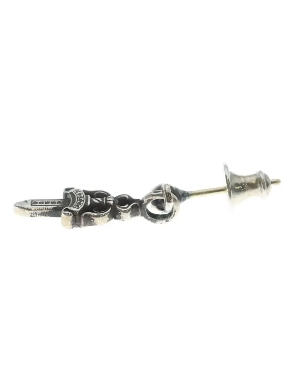 Chrome Hearts Drp Stck Dggr Stack Dagger Drop Silver Earrings